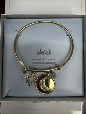 Kohl's Celestial Gold Moon & Sun Charm Bangle Bracelet